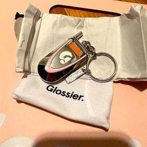 Glossier phone keychain